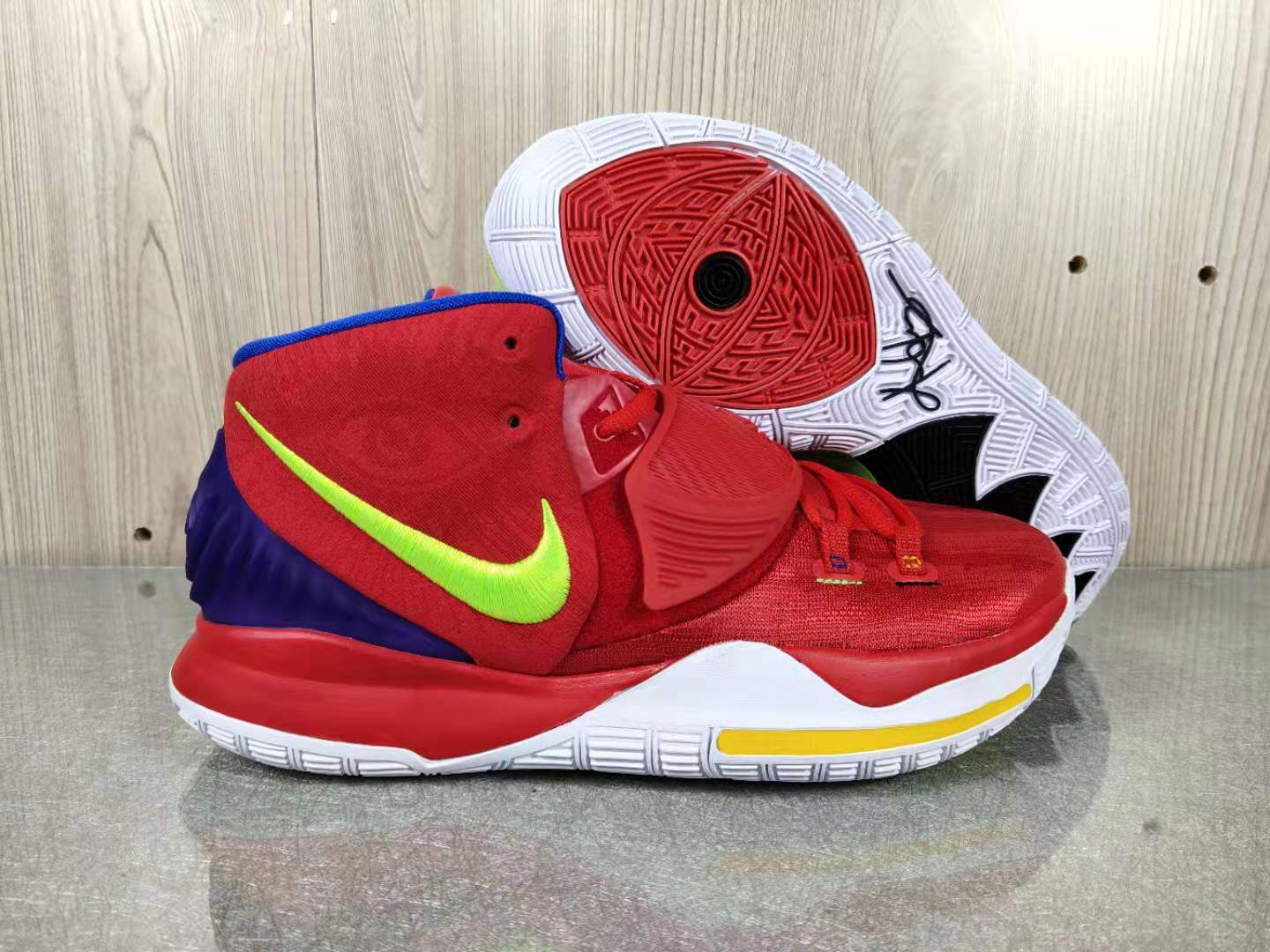 2020 Nike Kyrie 6 Red Green Yellow Shoes